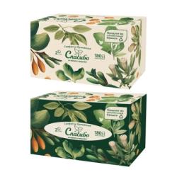 Салфетки в коробке 20х20см 2-слойные Плюше Грин лайн 180л белые (25ту)