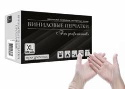 Перчатки виниловые неопудренные Лингер XL прозрачные 5гр (100шт) (1000ту)