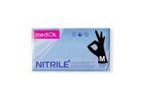 Перчатки нитриловые неопудренные смотровые Медиок М черные (100шт) (1000ту)