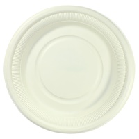 Тарелка биоразлагаемая Д-180мм круглая из кукурузного крахмала кремовая (50шт) (500шт)