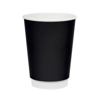 Стакан бумажный 0,250л Д-80мм двухслойный ВИРИДО для горячего черный (20шт) (400ту)