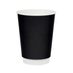 Стакан бумажный 0,250л Д-80мм двухслойный ВИРИДО для горячего черный (20шт) (400ту)