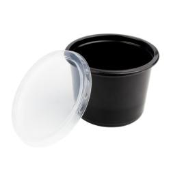 Контейнер круглый с крышкой 0,500л черный (d-115) Д-полимер (500ту)