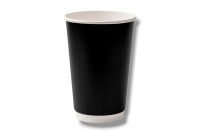 Стакан бумажный 0,400л Д-90мм двухслойный ВИРИДО для горячего черный (15шт) (240ту)