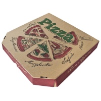 Коробка для пиццы 400х400мм микрогофра бурая с печатью (100ту)