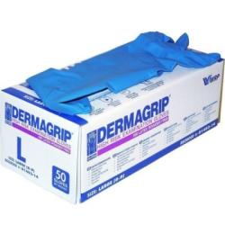 Перчатки латексные неопудренные Дермагрип HIGH RISK L тексткурированные голубые 17,4гр(50шт) (500ту)
