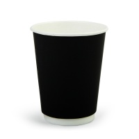 Стакан бумажный 0,350л Д-90мм двухслойный ВИРИДО для горячего черный (25шт) (400ту)