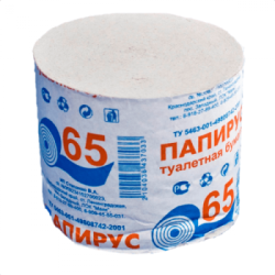 Туалетная бумага 1-слойная серая Папирус 65 (48ту)