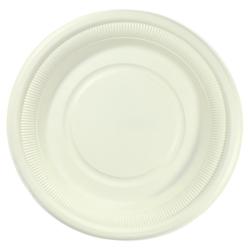 Тарелка биоразлагаемая Д-180мм круглая из кукурузного крахмала кремовая (50шт) (500шт)