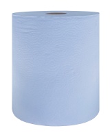 Полотенца бумажные Плюше Проф 2-х слойные 300м с перфорацией влагопрочные голубые (2ту)