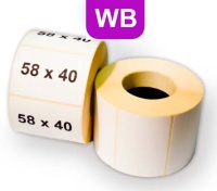 Термоэтикетки 58х40мм 500шт втулка 41мм белые матовые (Вайлдберриз) ЭКО (72ту)