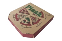 Коробка для пиццы 350х350х45мм микрогофра с печатью бурая МФГ (50ту)