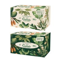 Салфетки в коробке 20х20см 2-слойные Плюше Грин лайн 180л белые (25ту)