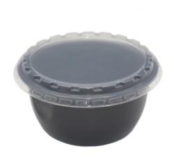 Тарелка суповая М-132-500мл с крышкой черная Упакс-Юнити (600шт)