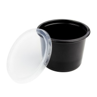 Контейнер круглый с крышкой 0,500л черный (d-115) Д-полимер (500ту)