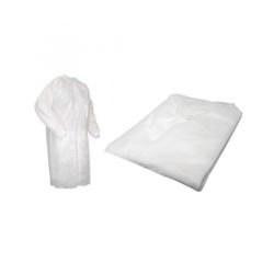 Халат защитный Авиора спанбонд белый/голубой (10шт/10уп)(100шт)