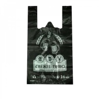 Пакет майка БНК 27х49см Пиво 5гр черный ПНД (500шт) (3000ту)