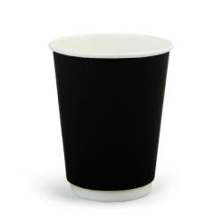Стакан бумажный 0,350л Д-90мм двухслойный ВИРИДО для горячего черный (25шт) (400ту)