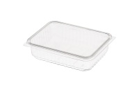 Контейнер прямоуг. с крышкой 0,500л (186х132х35мм) Юпласт (100шт) (500ту)