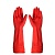 Перчатки резиновые (латексные) с хлопковым напылением L красные (12пар) (60ту)